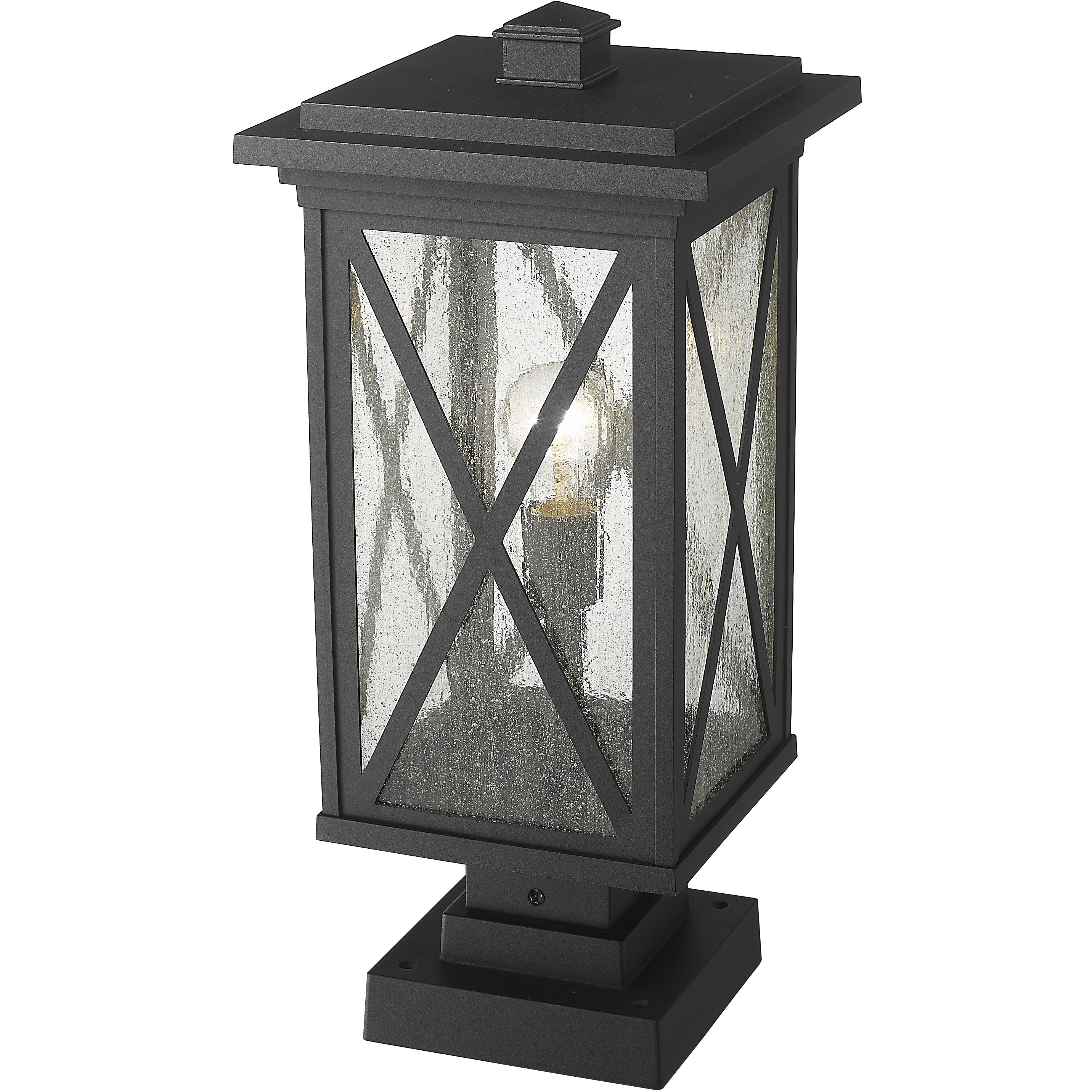 Brookside 1 Light 21.25 inch Black Outdoor Pier Mounted Fixture