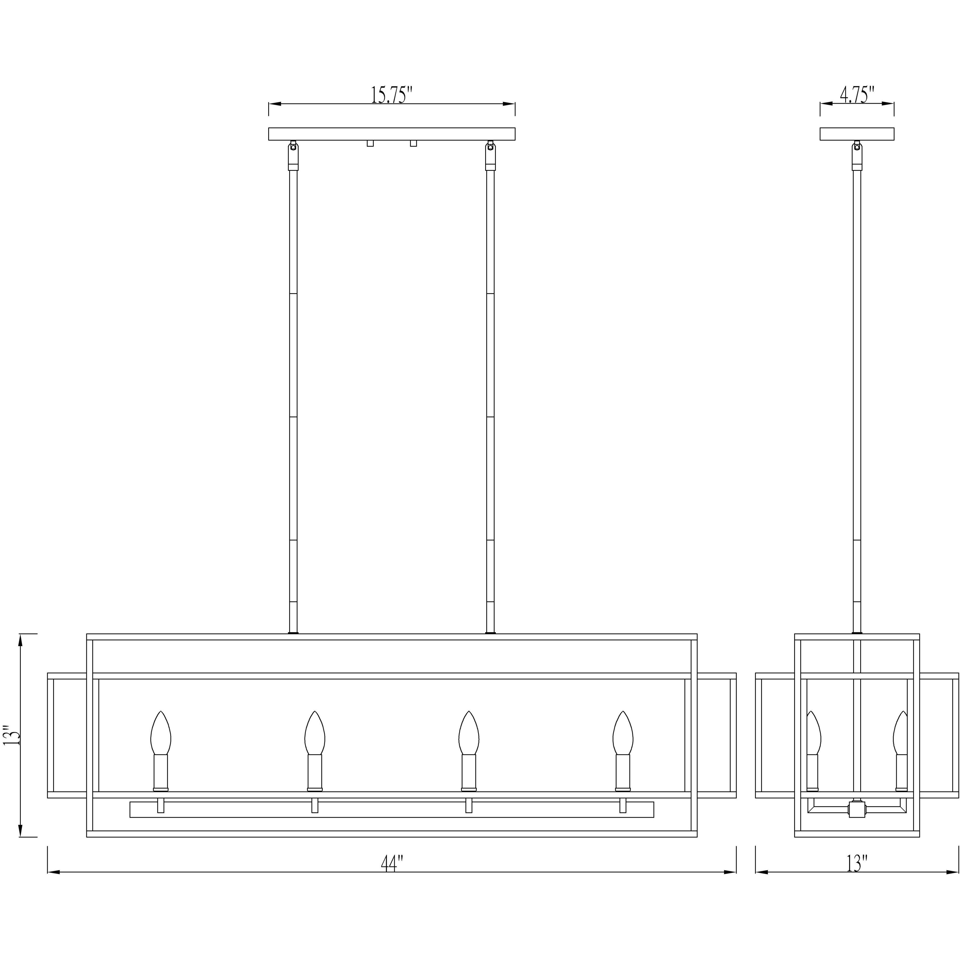 Titania 8 Light 44 inch Bronze and Olde Brass Linear Chandelier Ceiling Light