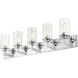 Savannah 5 Light 38.75 inch Chrome Vanity Wall Light