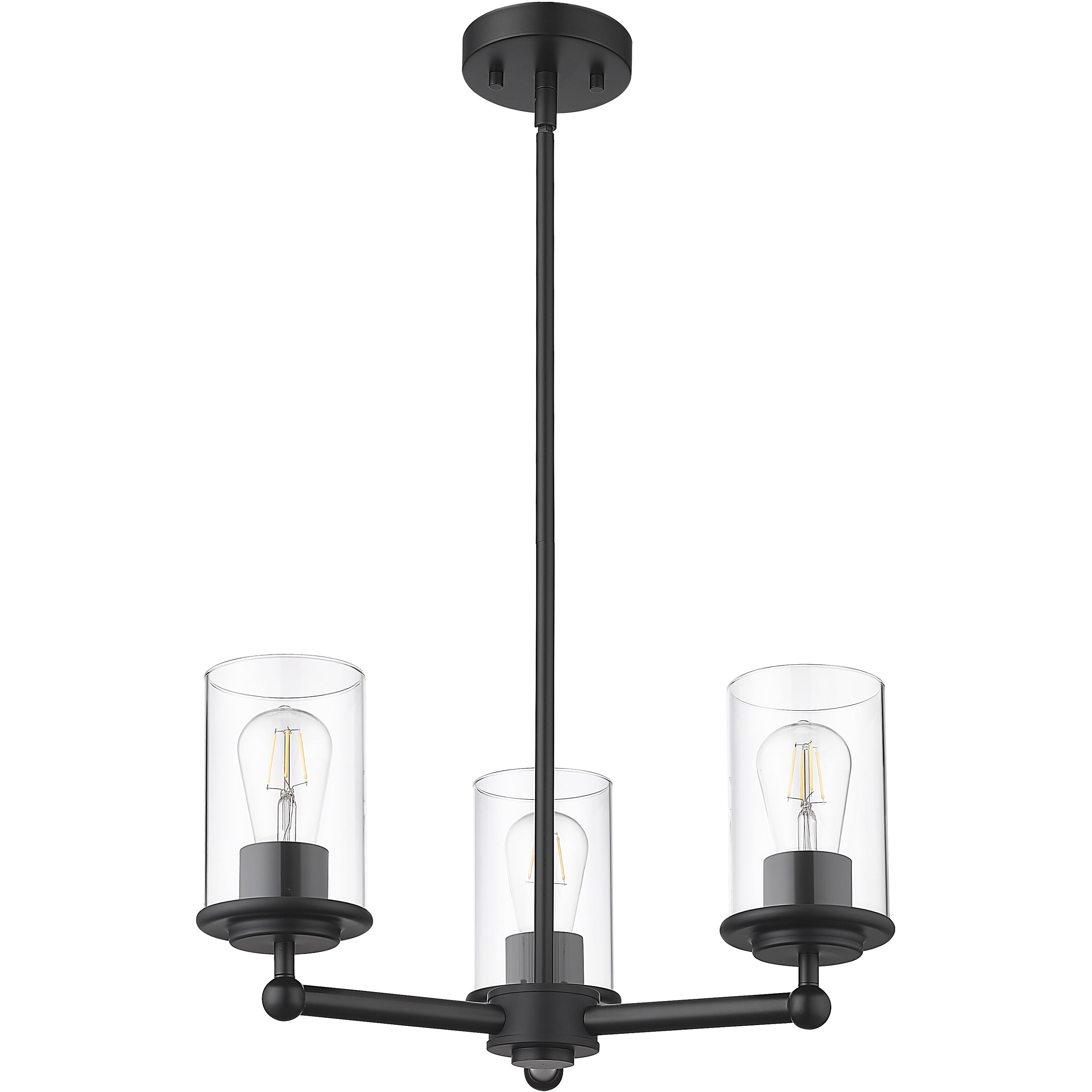 Thayer 3 Light 19 inch Matte Black Chandelier Ceiling Light
