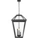 Talbot 4 Light 19.5 inch Black Outdoor Chain Mount Ceiling Fixture