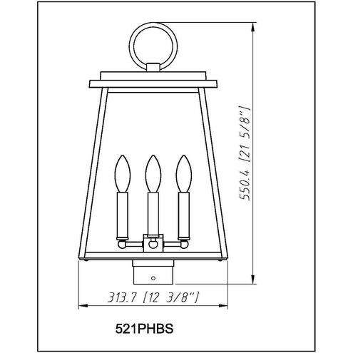 Broughton 4 Light 21.75 inch Black Outdoor Post Mount Fixture