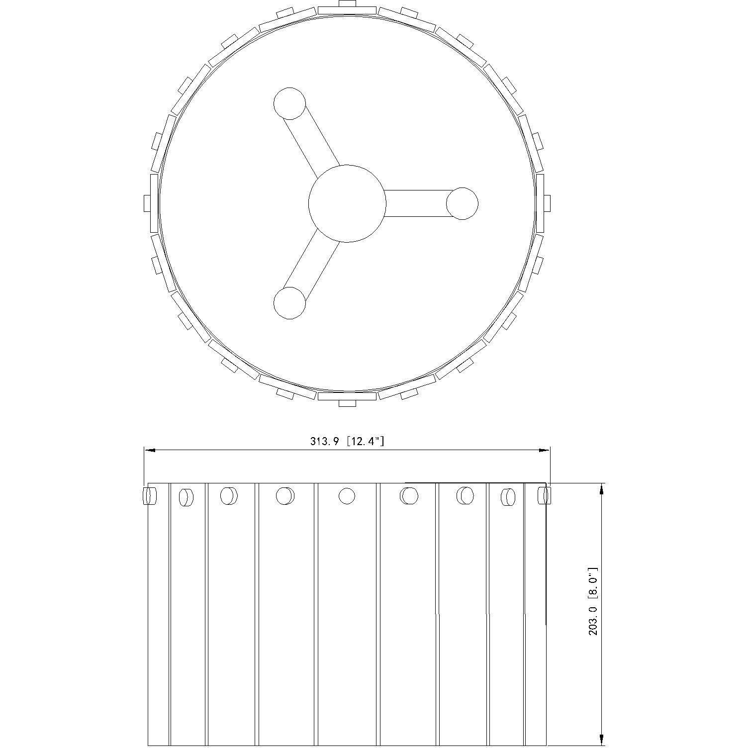 Glacier 3 Light 12.5 inch Modern Gold Flush Mount Ceiling Light