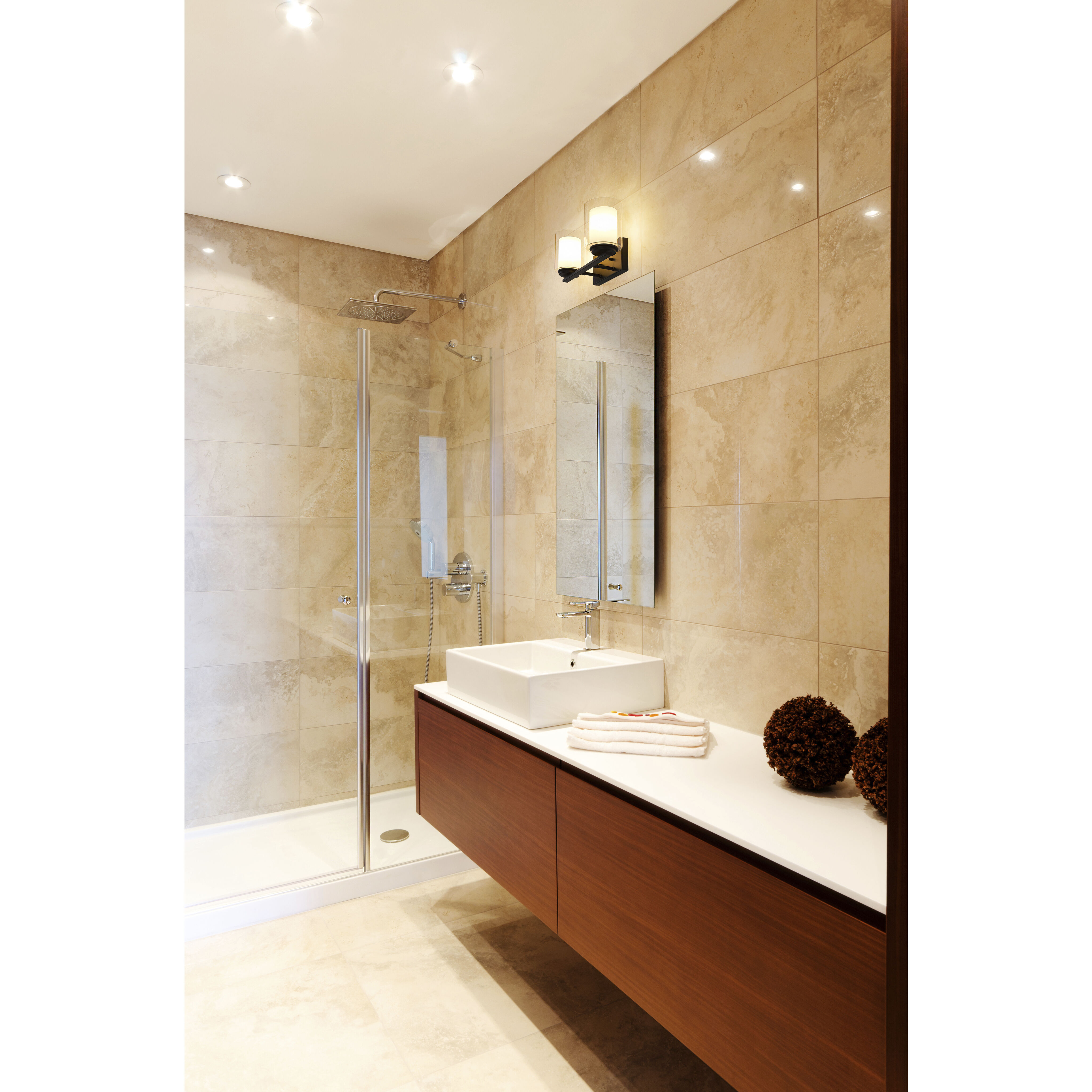 Willow 2 Light 15 inch Matte Black Vanity Wall Light