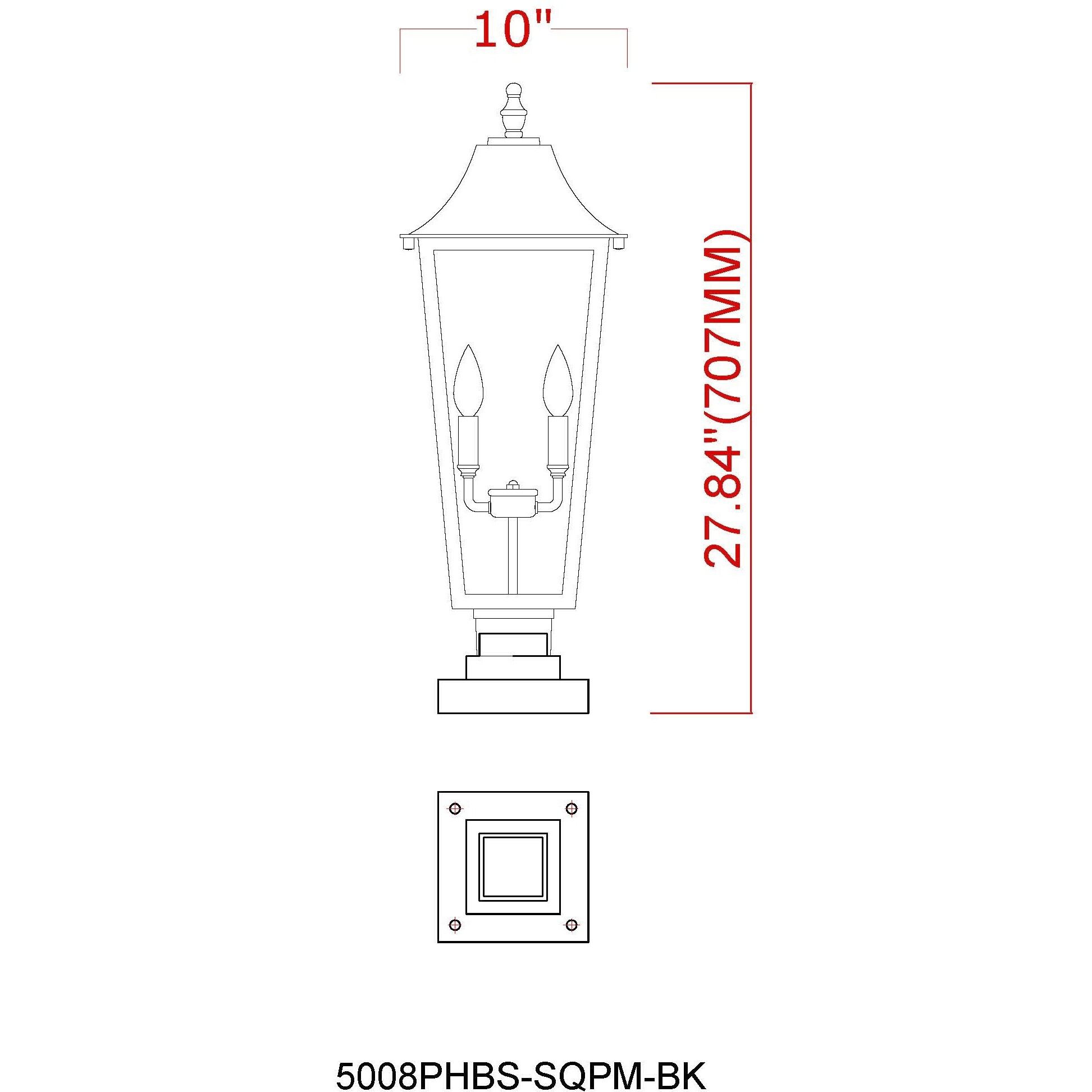 Gannon 3 Light 27.75 inch Black Outdoor Pier Mounted Fixture in G9