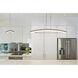 Arc LED 43.5 inch Chrome Linear Chandelier Ceiling Light
