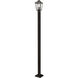 Bayland 3 Light 111 inch Oil Rubbed Bronze Outdoor Post Mounted Fixture in 15.55
