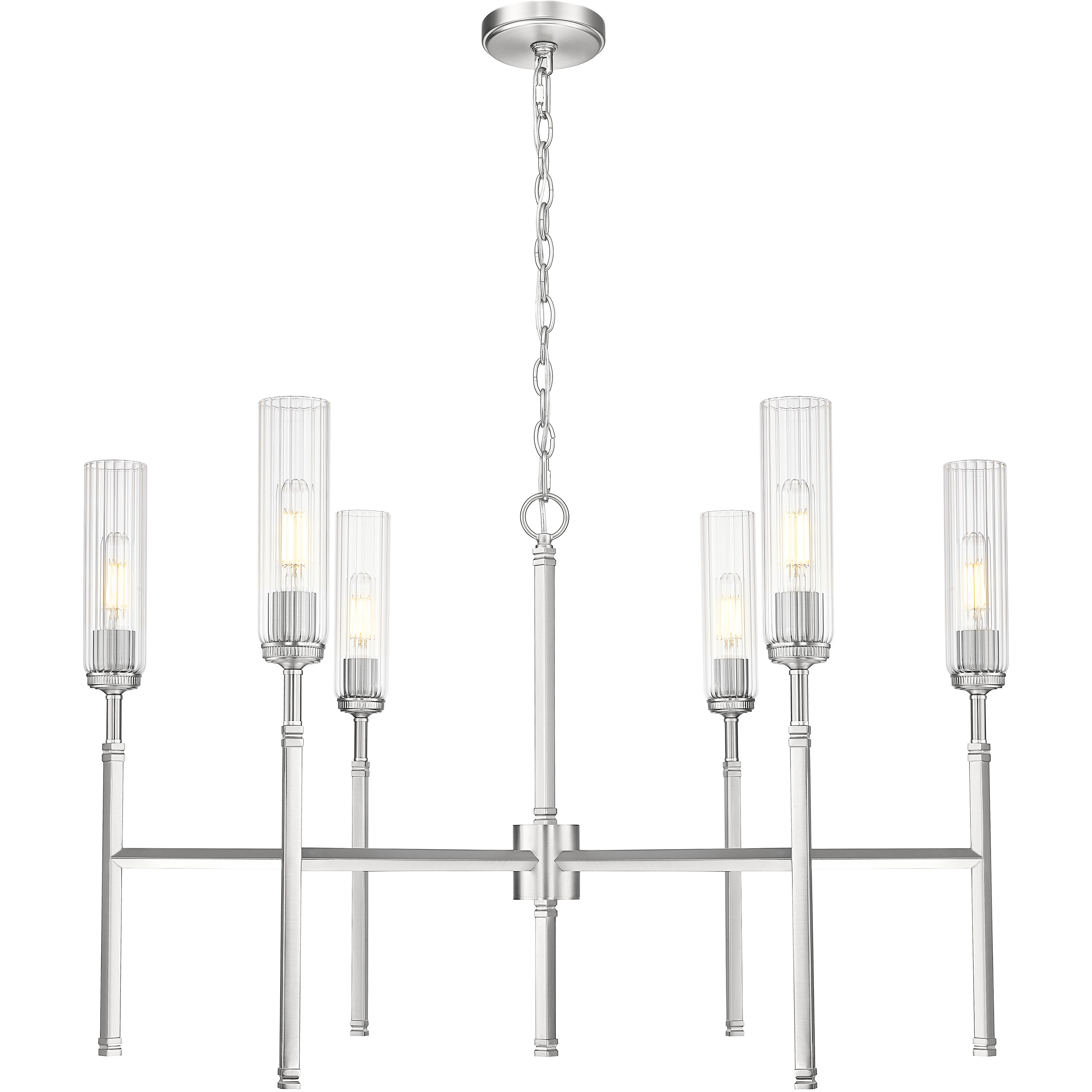 Esme 6 Light 38 inch Brushed Nickel Chandelier Ceiling Light