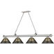 Cordon 4 Light 81.25 inch Brushed Nickel Billiard Ceiling Light in Smoke Acrylic