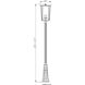 Seoul 4 Light 125.5 inch Black Outdoor Post Mounted Fixture