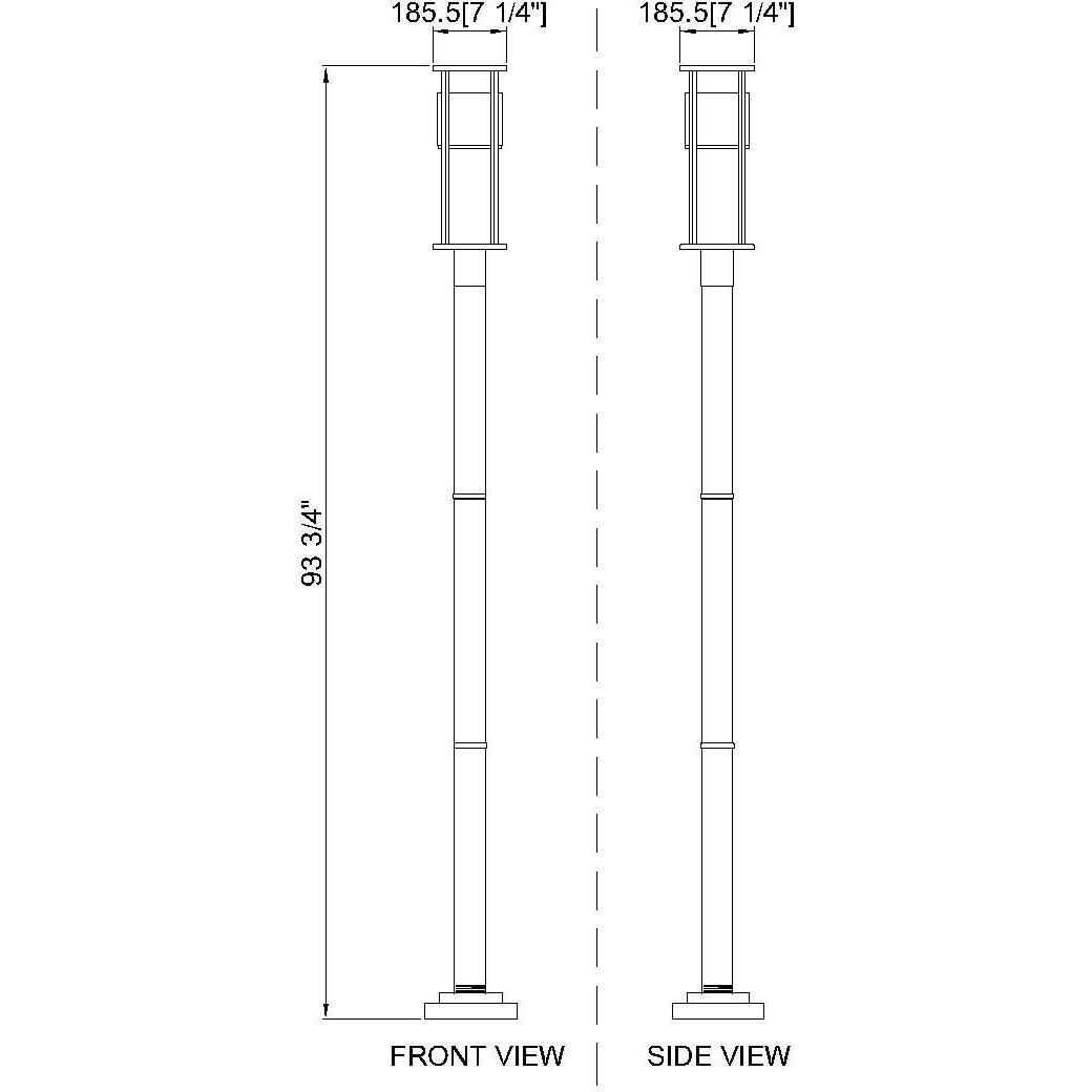 Luca LED 101.51 inch Black Outdoor Post Mounted Fixture