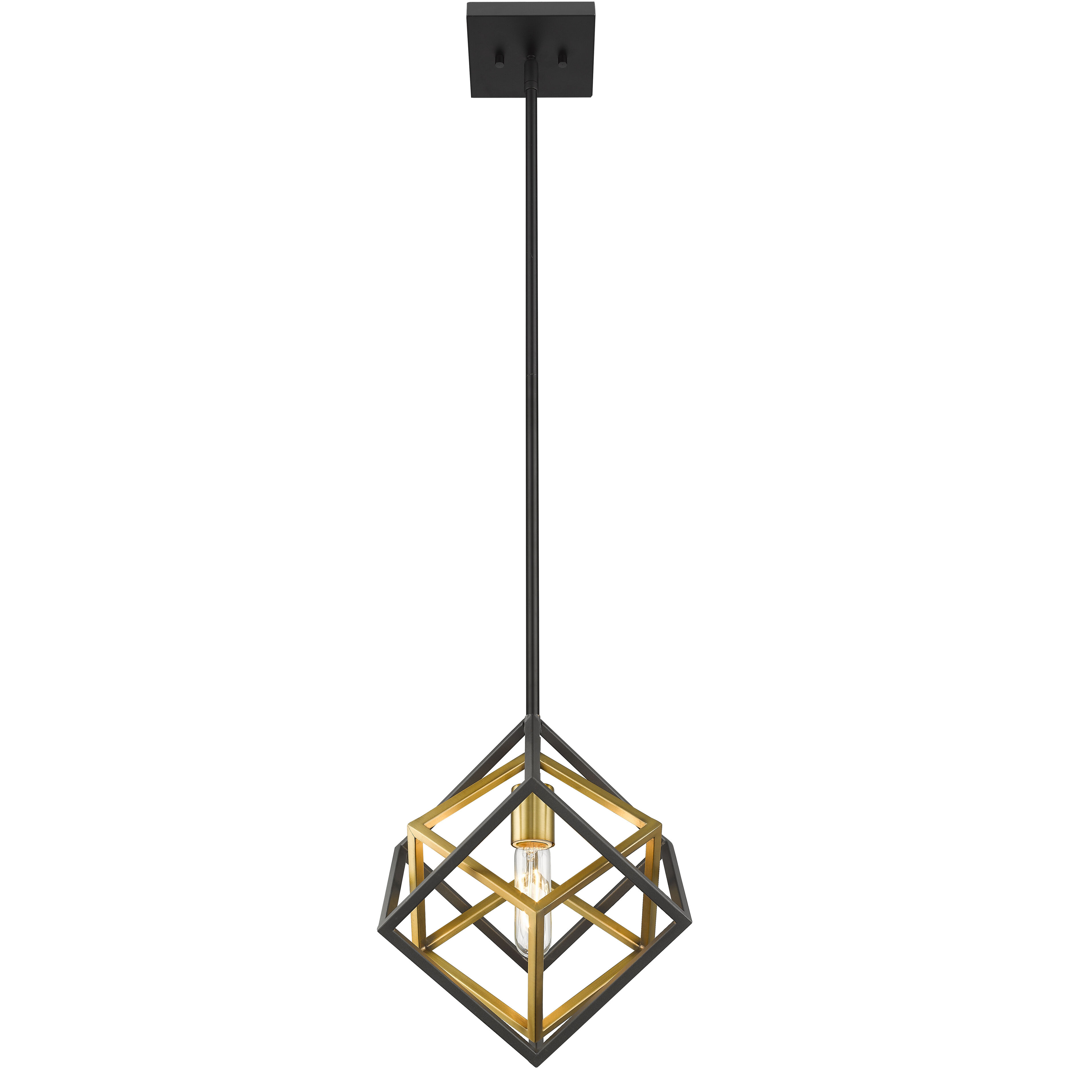 Euclid 1 Light 12 inch Olde Brass and Bronze Pendant Ceiling Light
