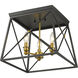 Trestle 3 Light 14 inch Matte Black and Olde Brass Flush Mount Ceiling Light