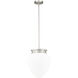Gideon 1 Light 12.5 inch Brushed Nickel Pendant Ceiling Light