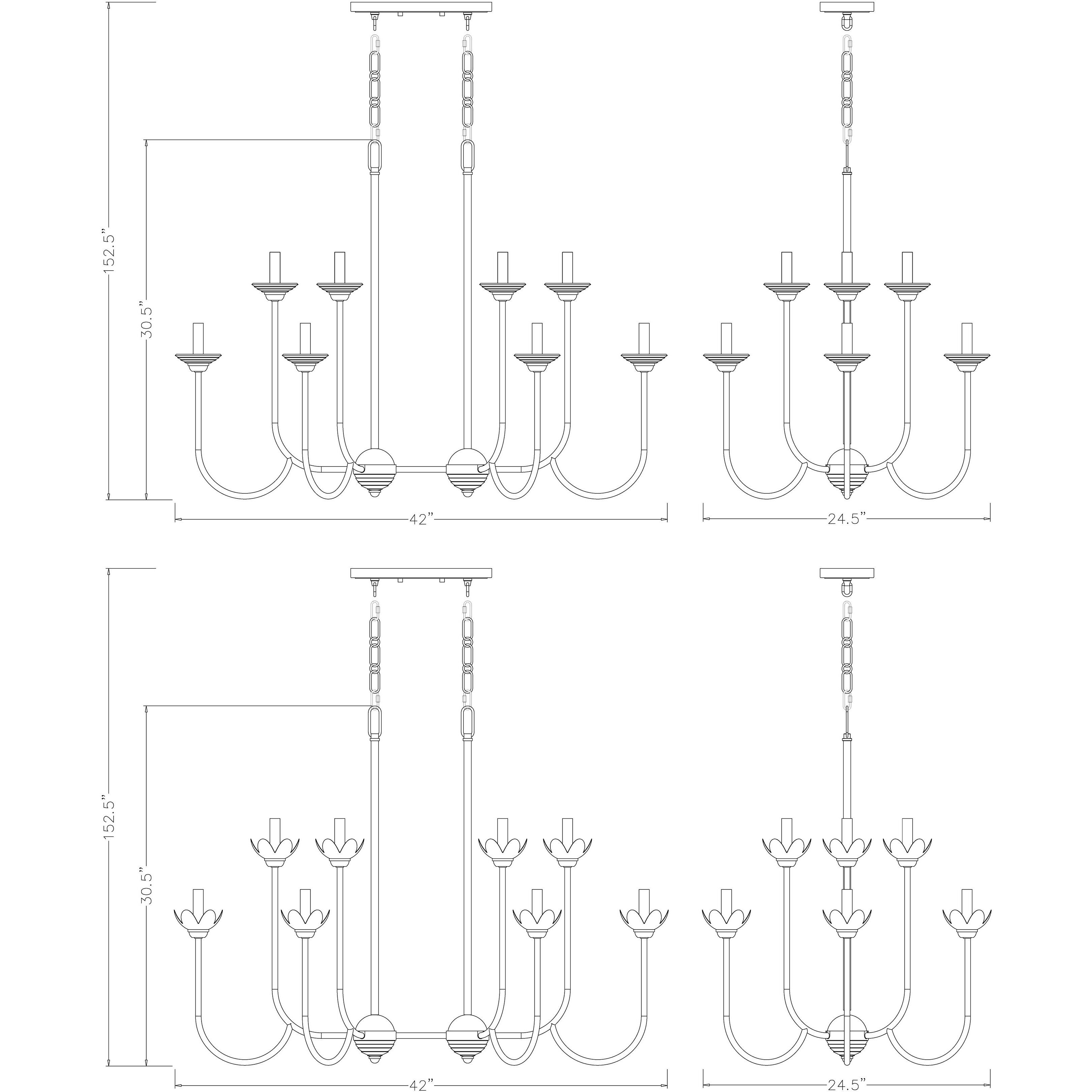 Allistair Linear Chandelier Ceiling Light in Matte Black