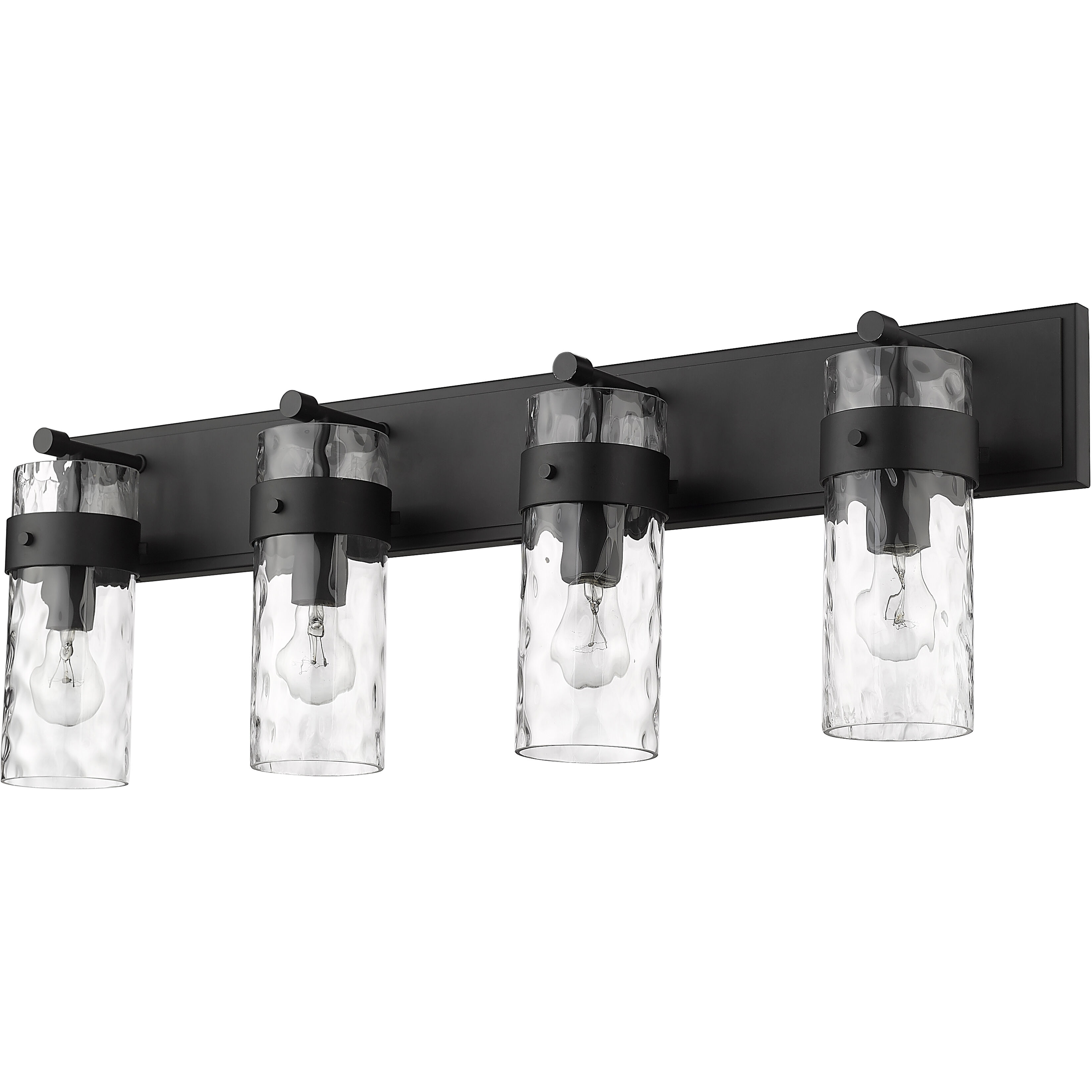 Fontaine 4 Light 34 inch Matte Black Vanity Wall Light