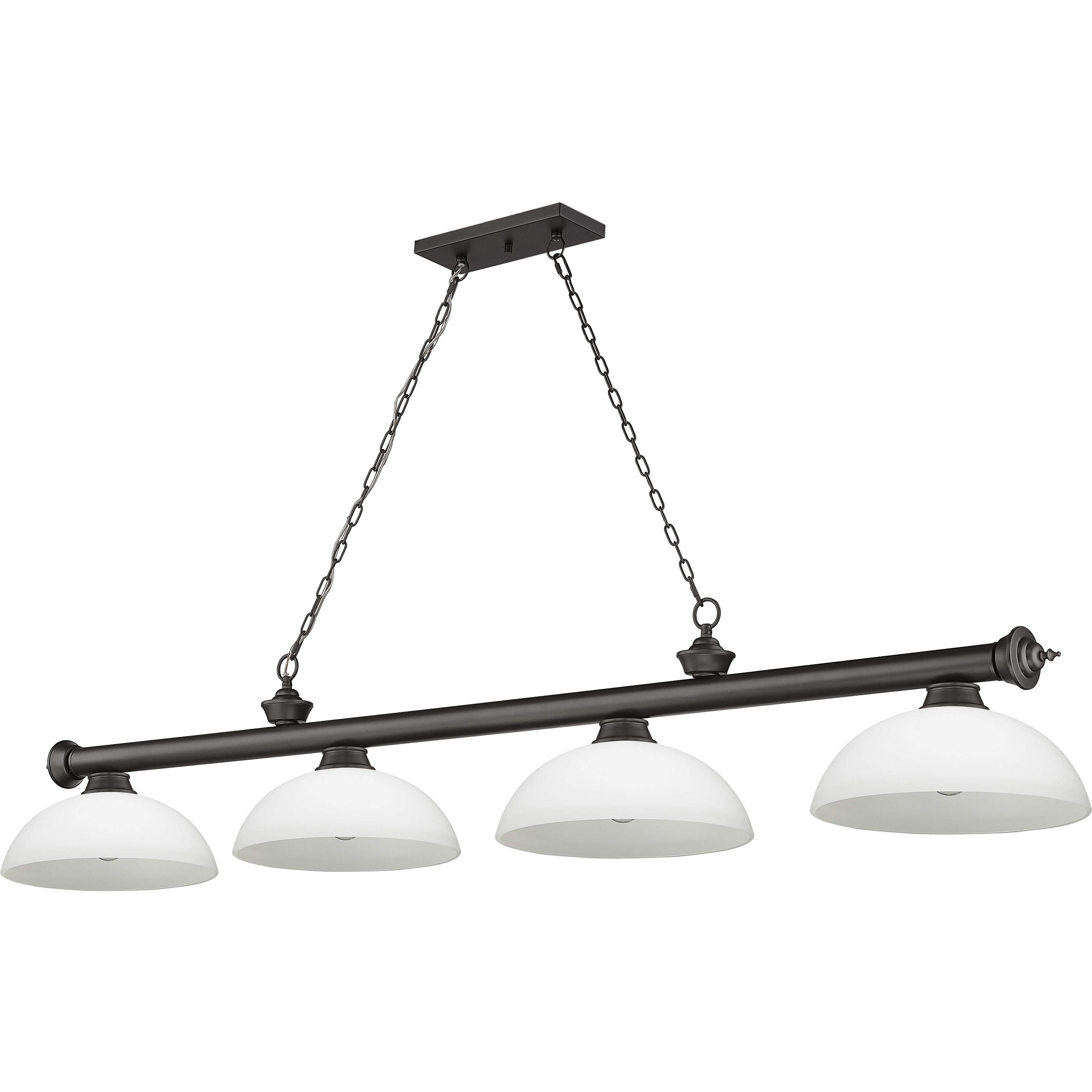 Cordon 4 Light 81.25 inch Bronze Billiard Ceiling Light in Matte Opal Glass