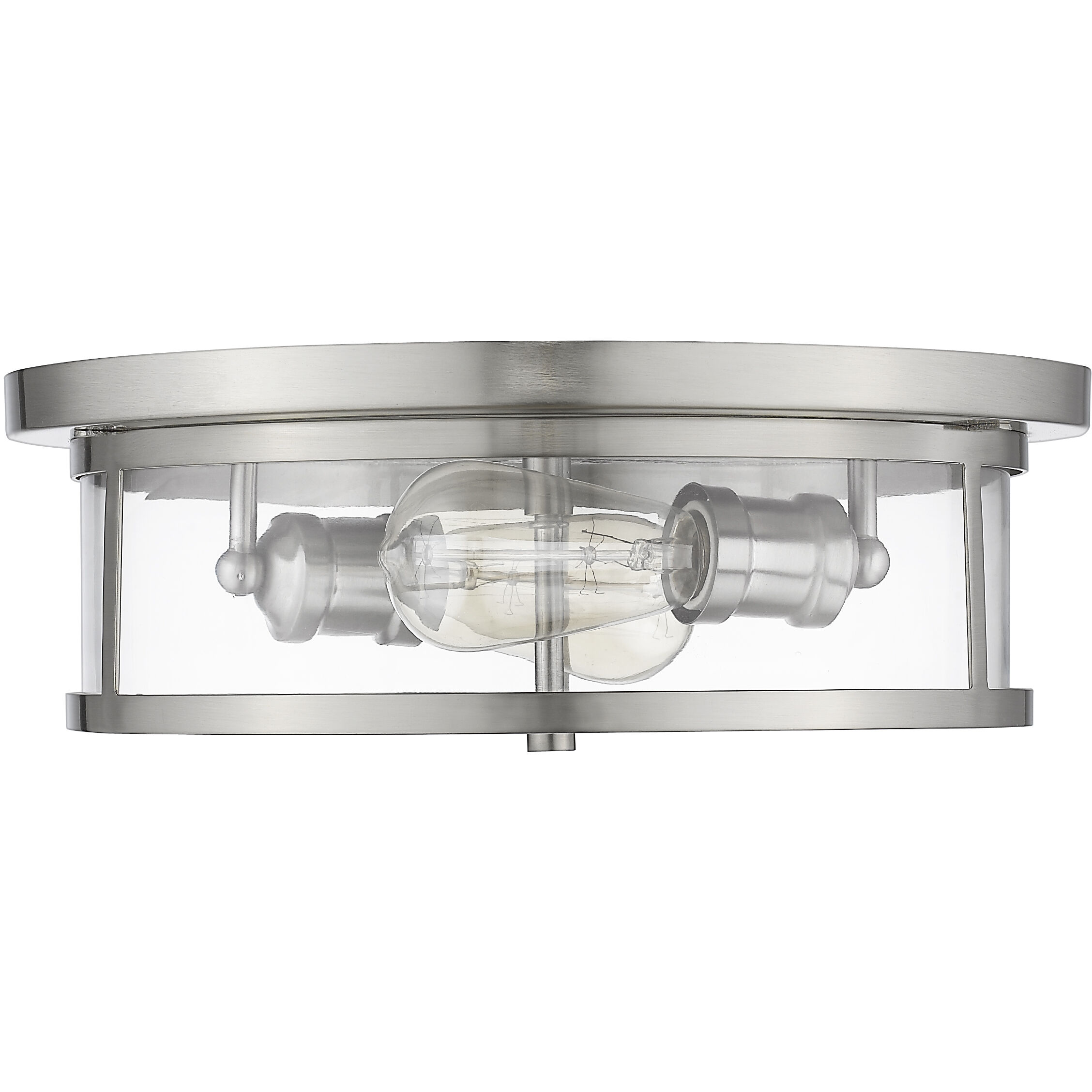 Savannah 2 Light 13.75 inch Brushed Nickel Flush Mount Ceiling Light