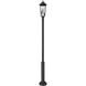 Gannon 3 Light 121.5 inch Black Outdoor Post Mounted Fixture in G9