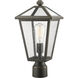Talbot 1 Light 16.5 inch Oil Rubbed Bronze Outdoor Post Mount Fixture in Seedy Glass