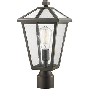 Talbot 1 Light 16.5 inch Oil Rubbed Bronze Outdoor Post Mount Fixture in Seedy Glass