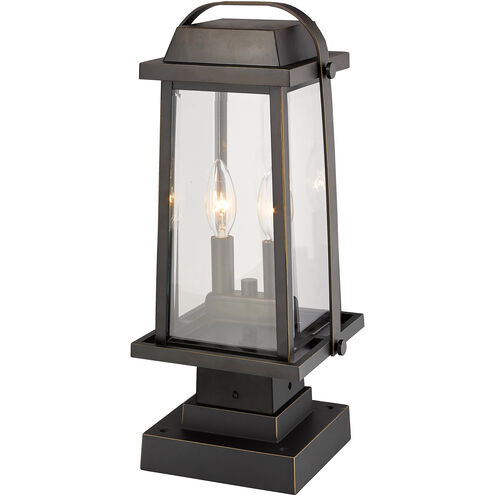 Millworks 2 Light 17.75 inch Oil Rubbed Bronze Outdoor Pier Mounted Fixture in 5.5