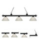 Riviera 3 Light 57 inch Matte Black Billiard Ceiling Light in White Plastic, 10.5