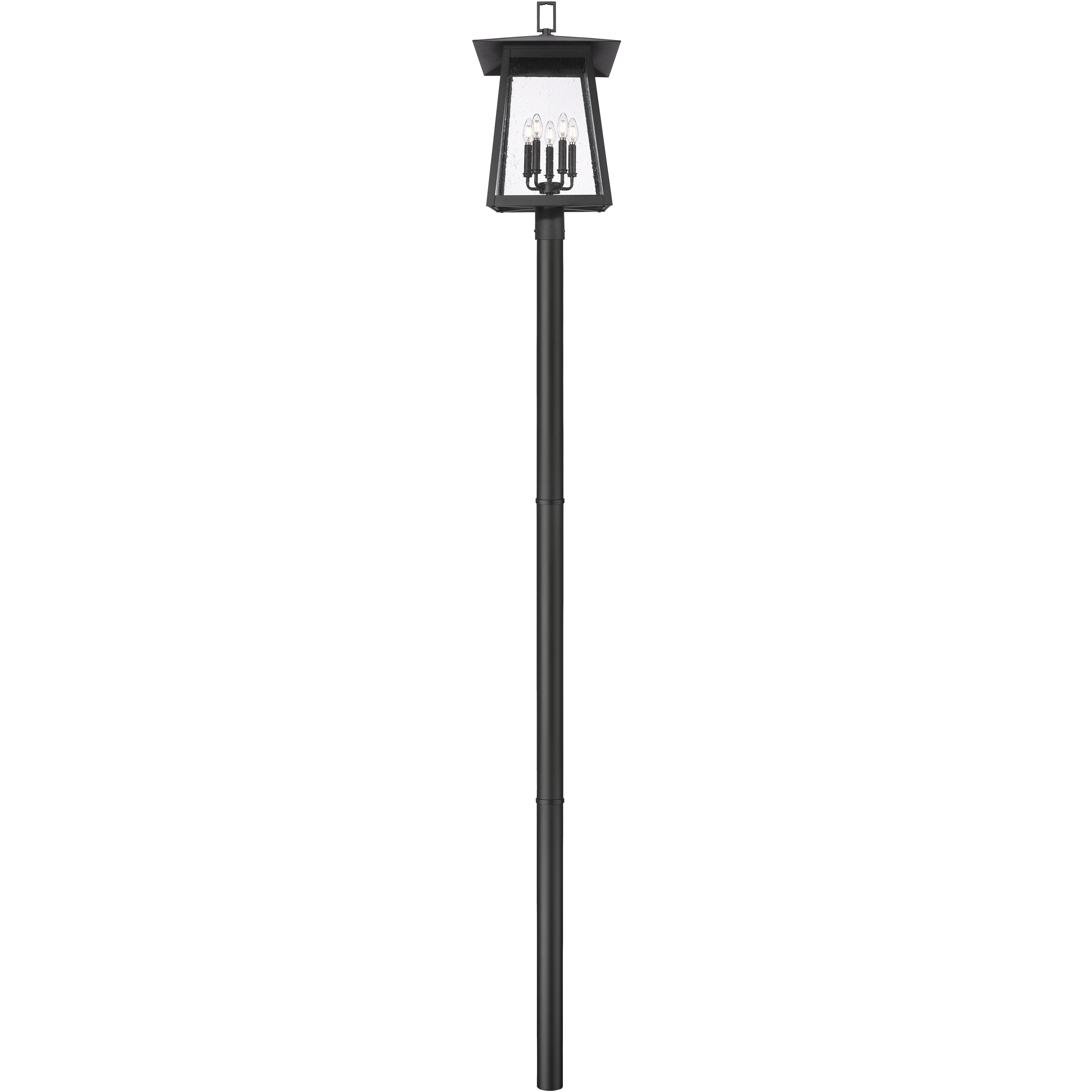 Rainer 5 Light 121.5 inch Black Outdoor Post Mounted Fixture in G9