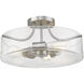 Delaney 3 Light 15 inch Brushed Nickel Semi Flush Mount Ceiling Light