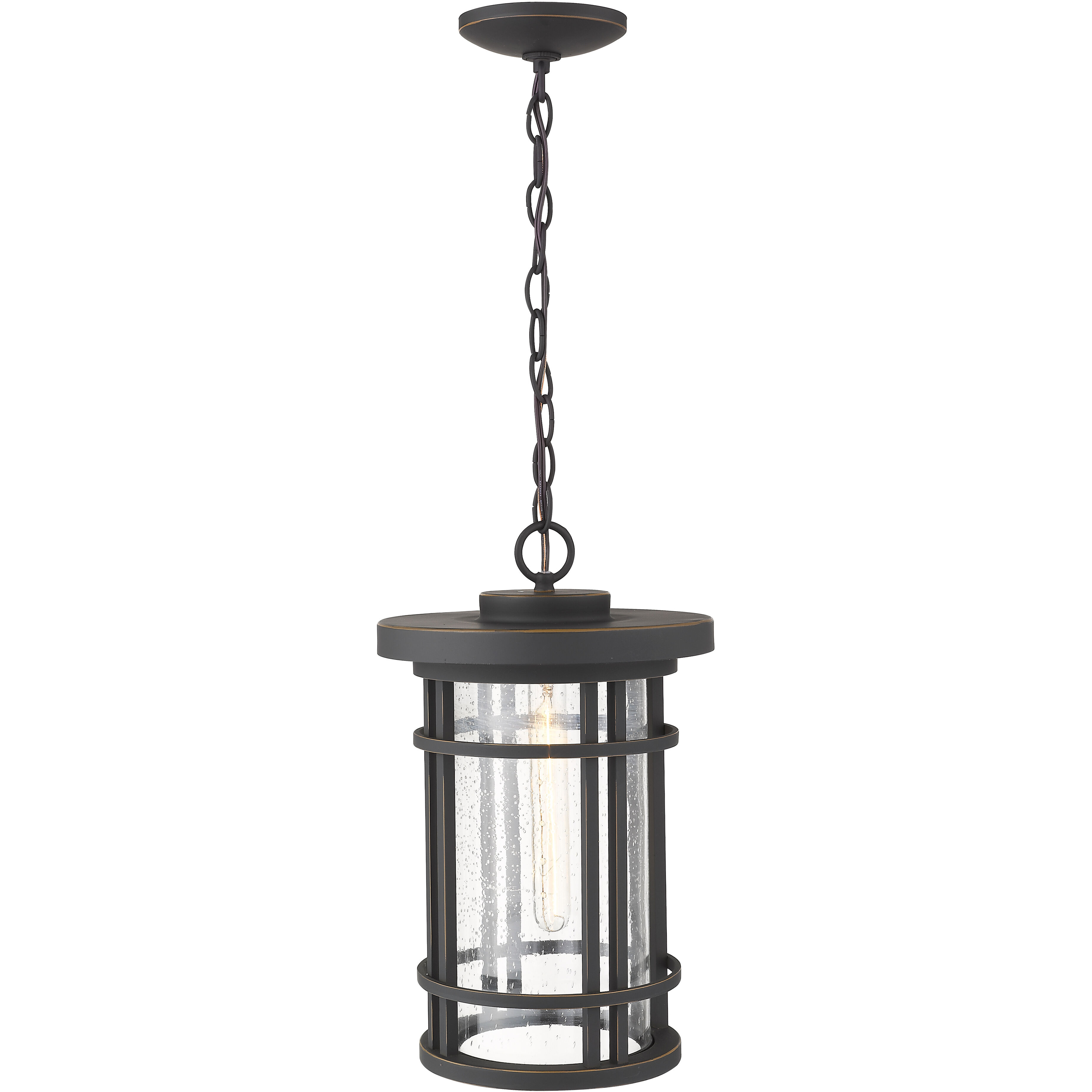 Jordan 1 Light 10 inch Oil Rubbed Bronze Outdoor Chain Mount Ceiling Fixture