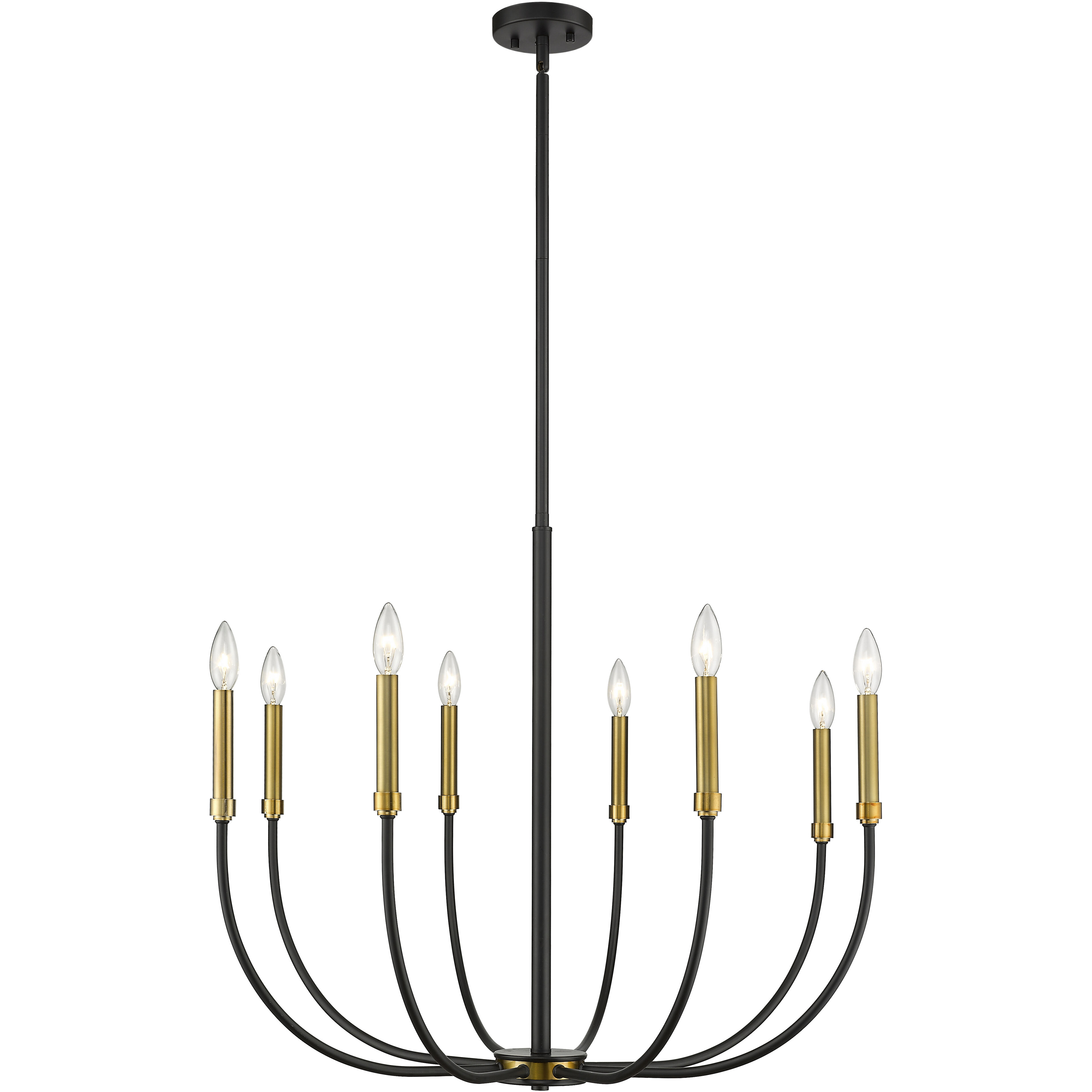 Haylie 8 Light 32.5 inch Matte Black and Olde Brass Chandelier Ceiling Light