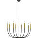 Haylie 8 Light 32.5 inch Matte Black and Olde Brass Chandelier Ceiling Light