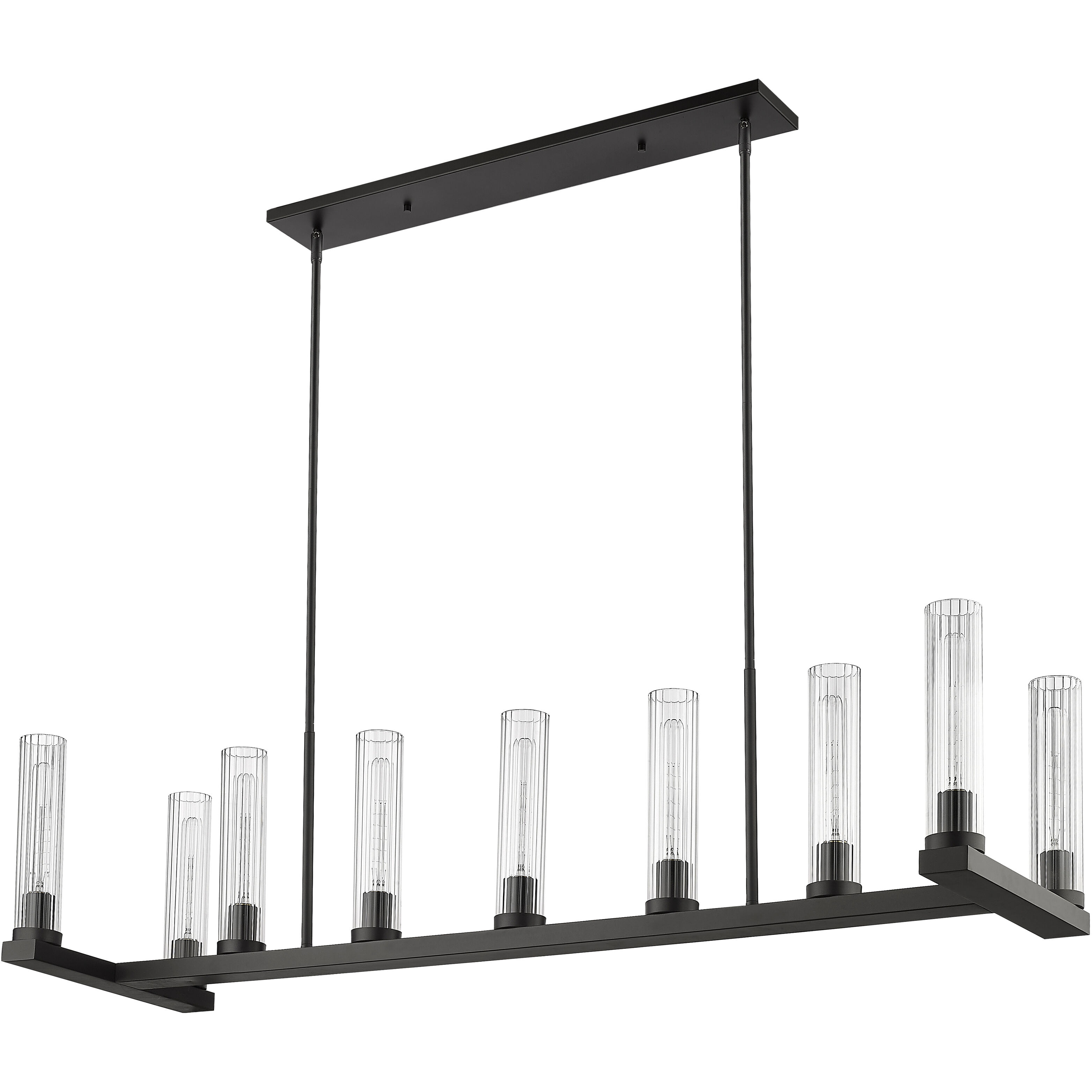 Beau 9 Light 56 inch Bronze Linear Chandelier Ceiling Light