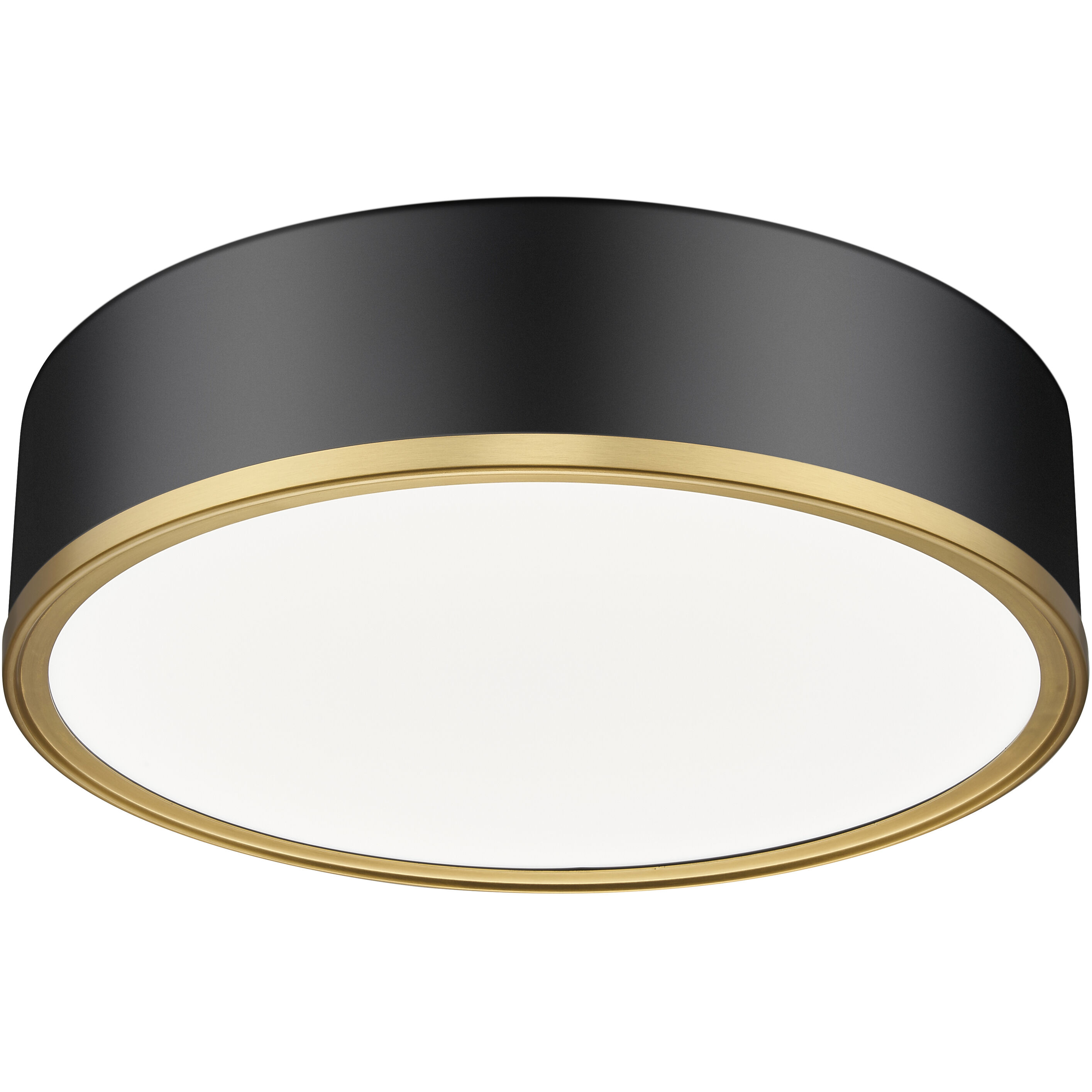 Bradley LED 16 inch Matte Black and Modern Gold Flush Mount Ceiling Light