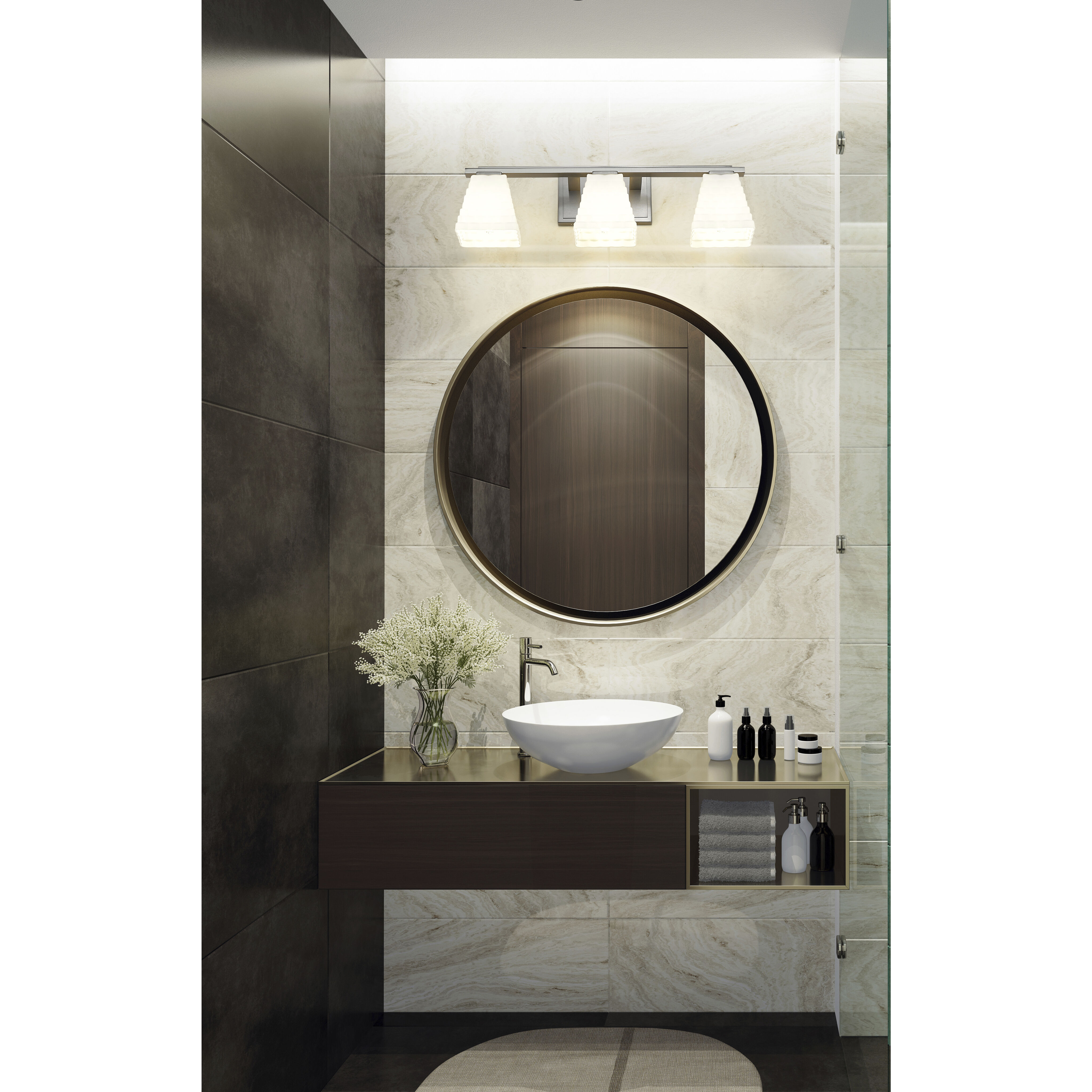Annalise 3 Light 24 inch Brushed Nickel Vanity Wall Light