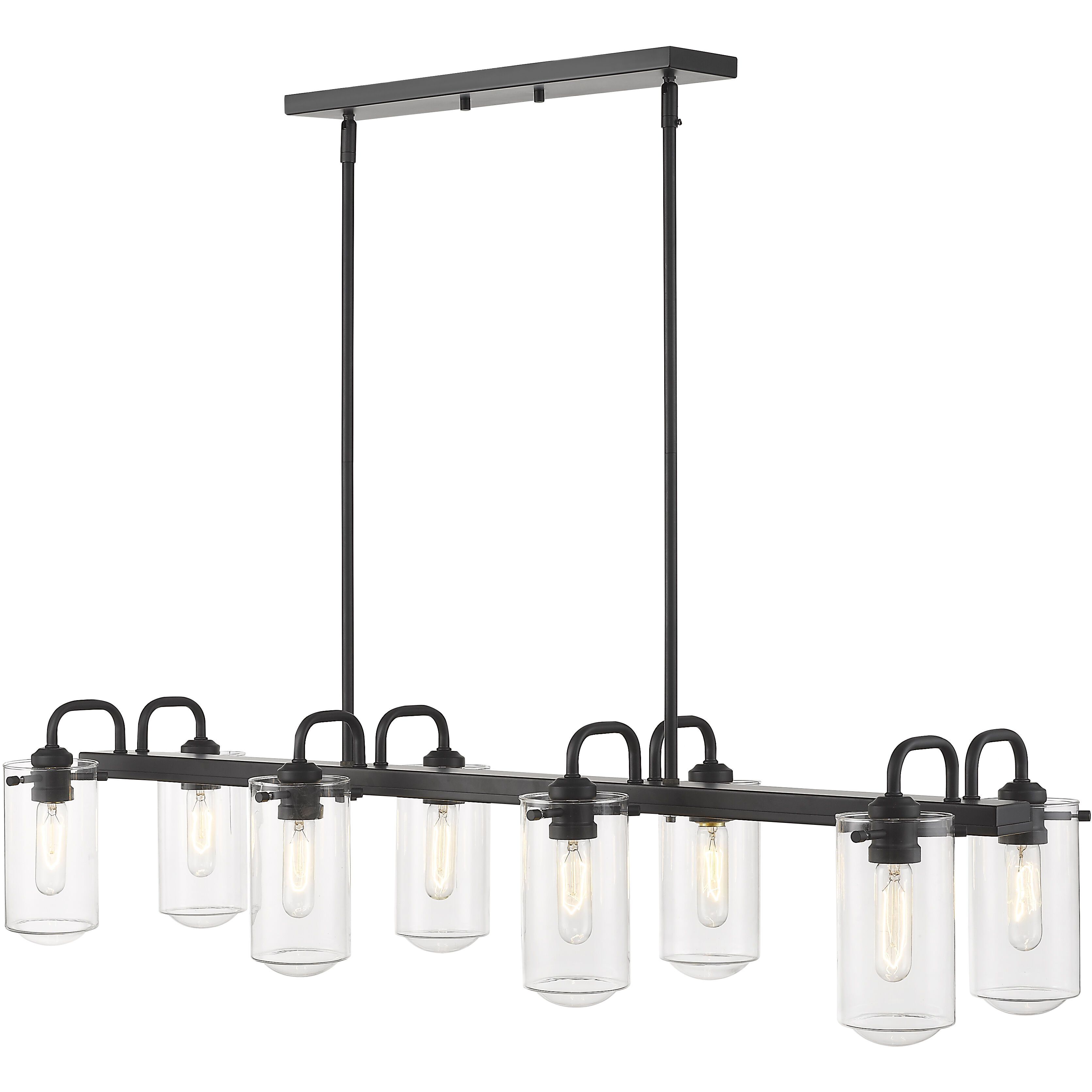 Delaney 8 Light 44 inch Matte Black Linear Chandelier Ceiling Light