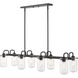 Delaney 8 Light 44 inch Matte Black Linear Chandelier Ceiling Light