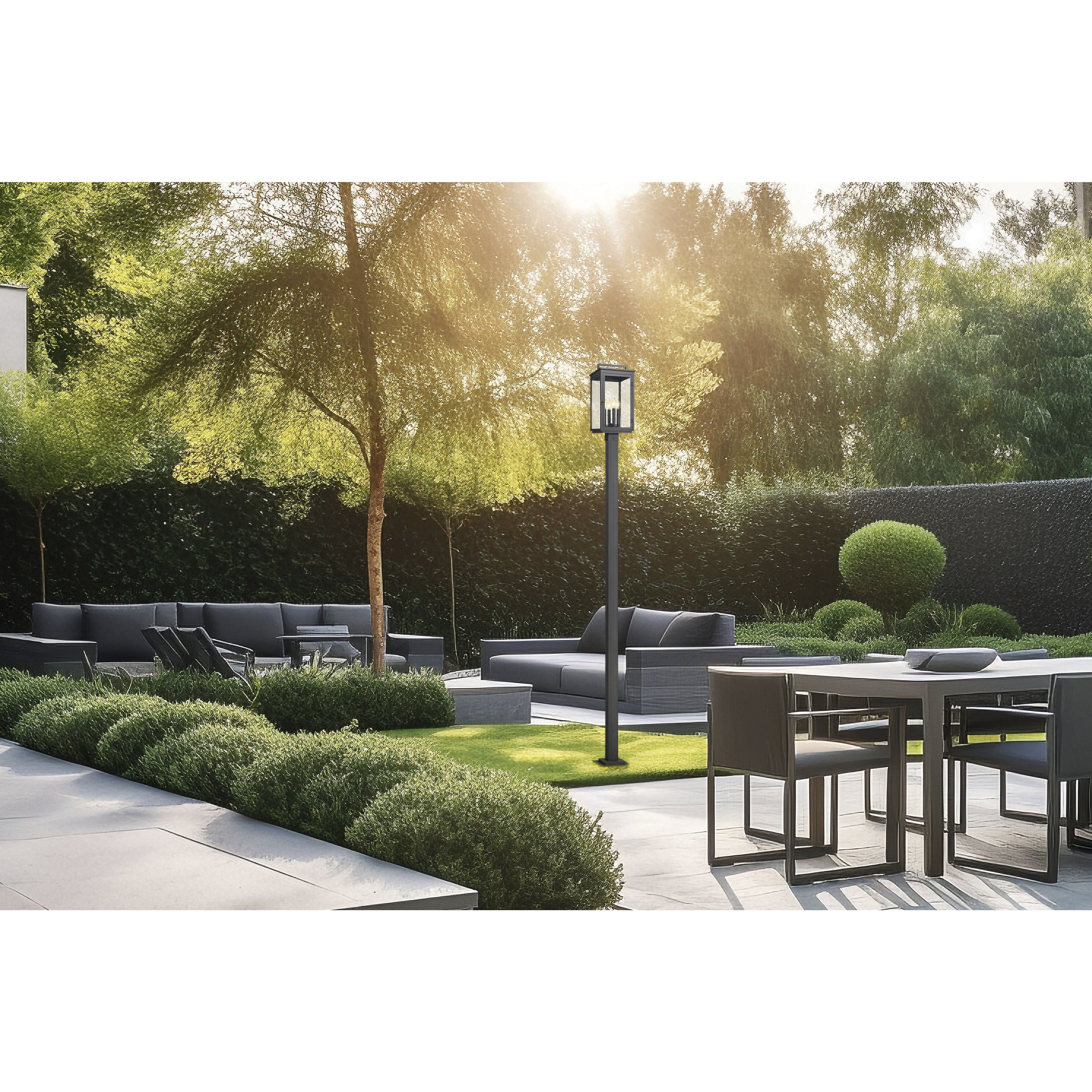 Hartwell 4 Light 115.25 inch Sand Black Outdoor Post Mounted Fixture