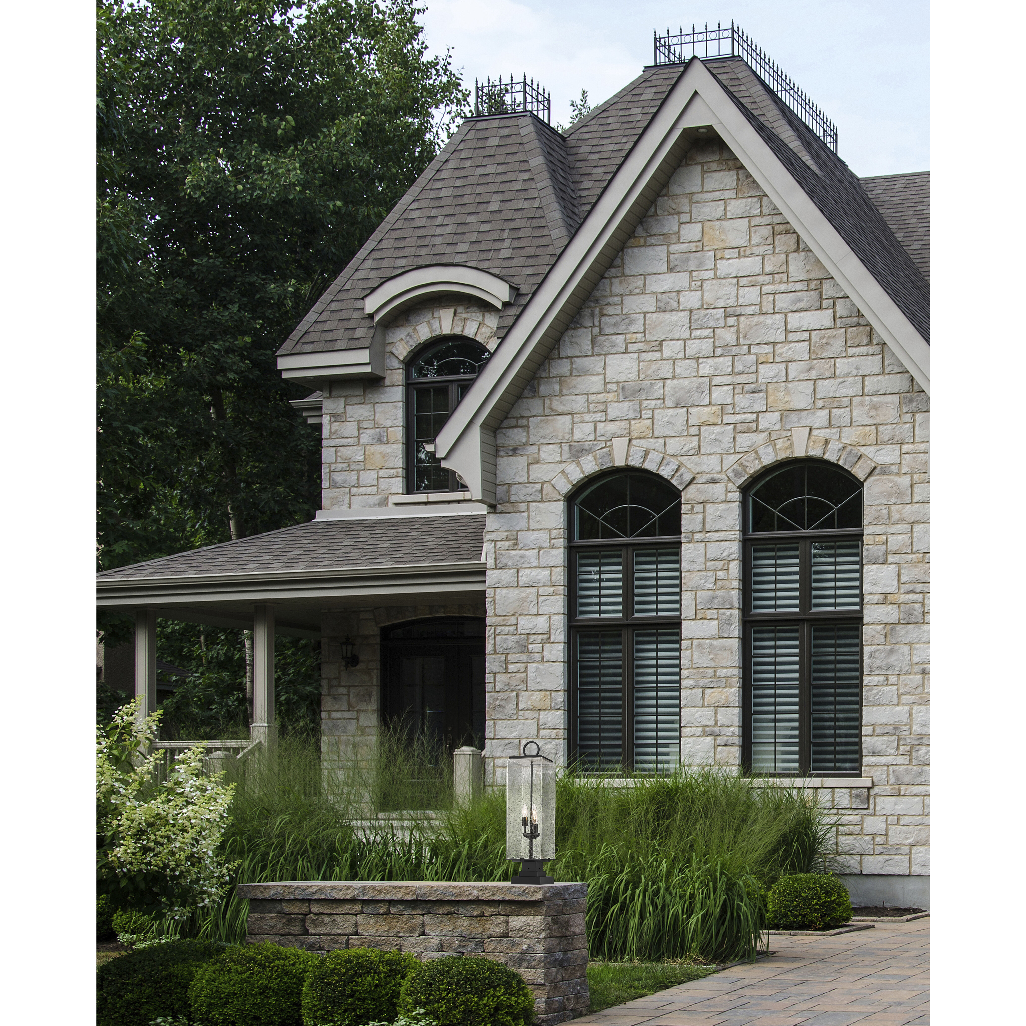 Sana 3 Light 28.75 inch Black Outdoor Pier Mounted Fixture