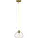 Amon 1 Light 8 inch Satin Gold Pendant Ceiling Light