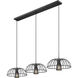 Valencia 3 Light 56 inch Matte Black Linear Chandelier Ceiling Light