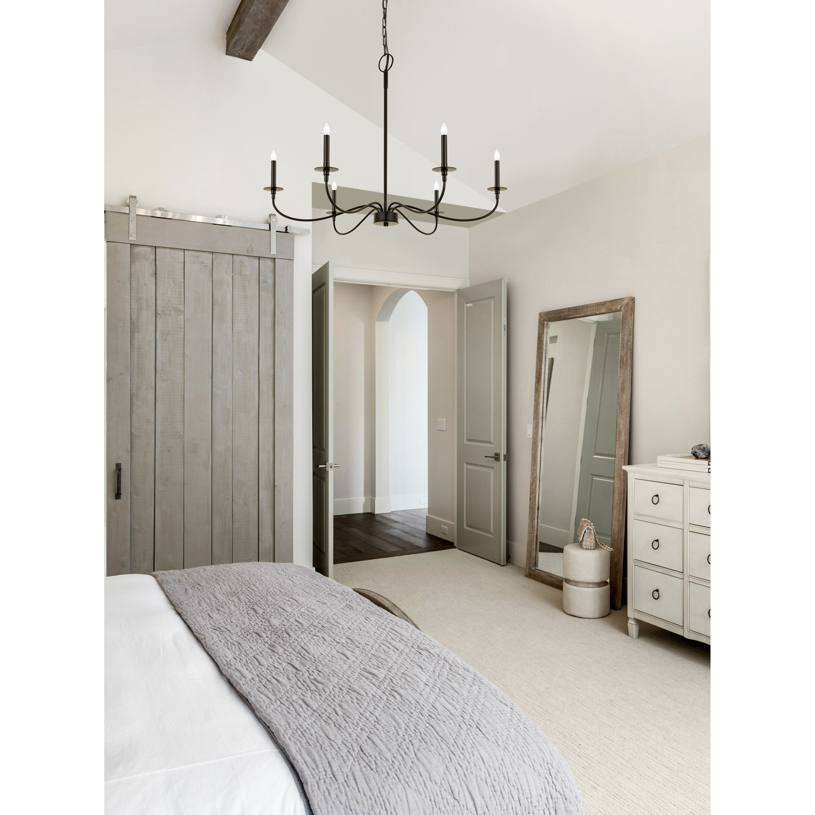 Arrington 6 Light 42 inch Matte Black Chandelier Ceiling Light