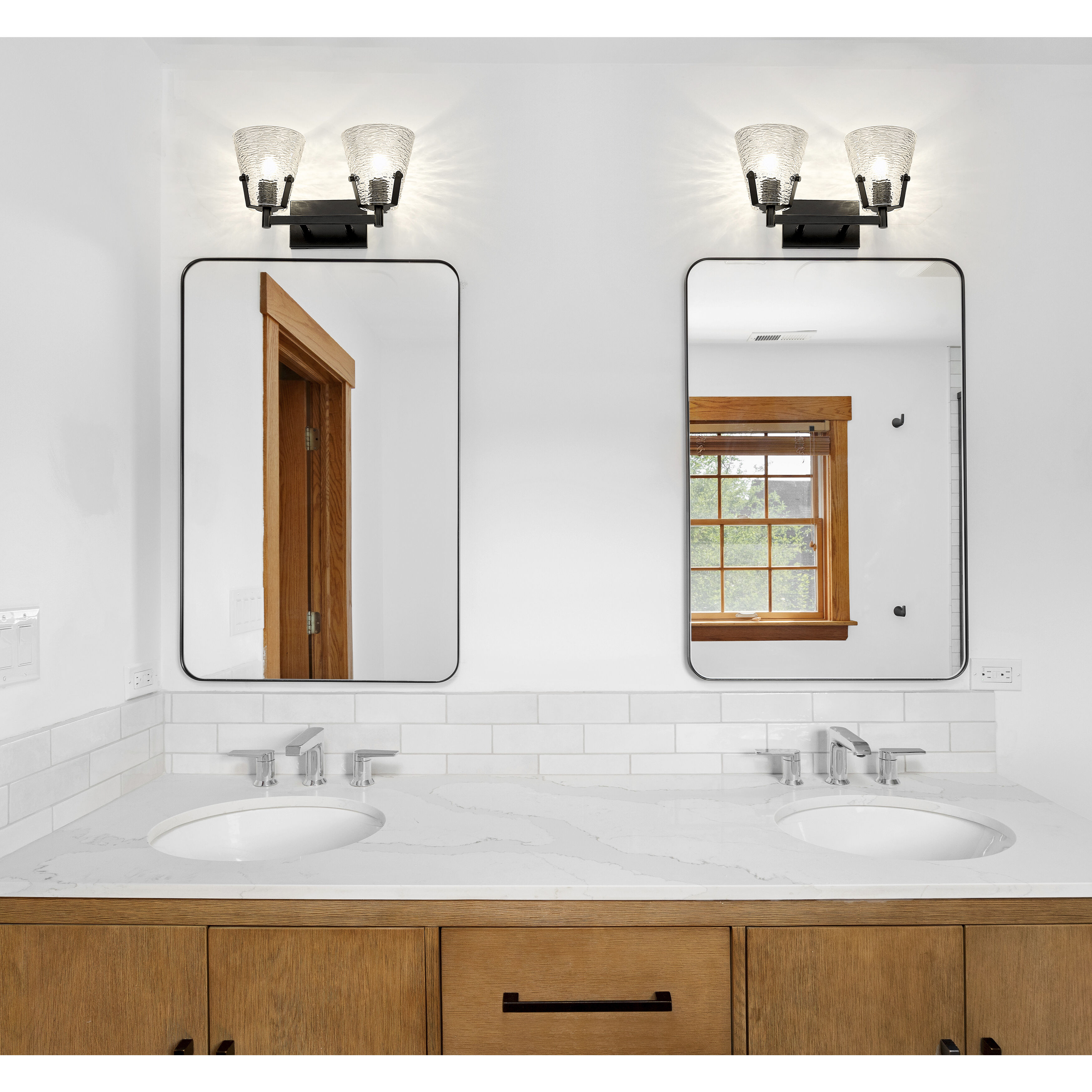 Analia 2 Light 16.5 inch Matte Black Vanity Wall Light