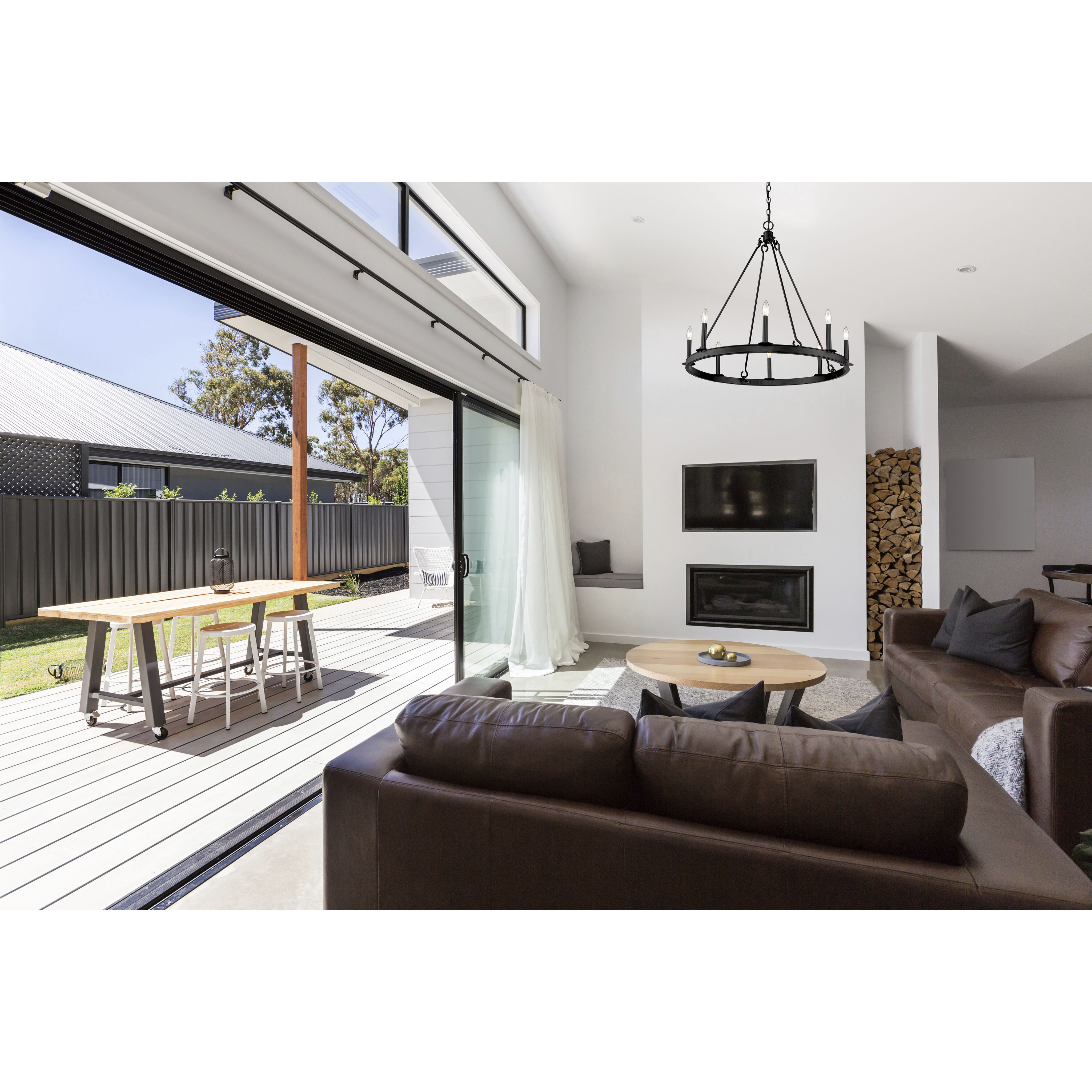 Barclay 8 Light 33 inch Matte Black Chandelier Ceiling Light