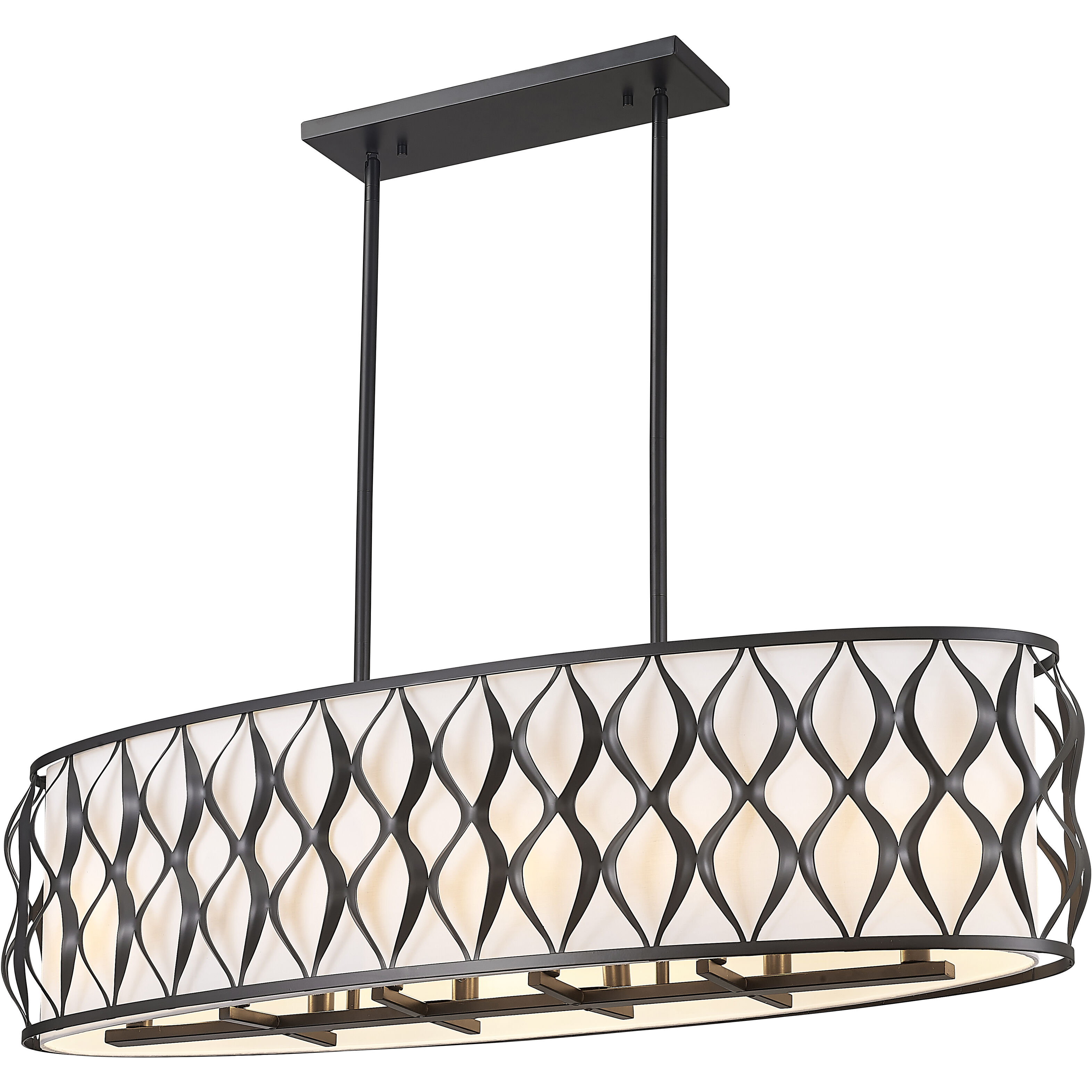 Harden 10 Light 43 inch Matte Black Linear Chandelier Ceiling Light