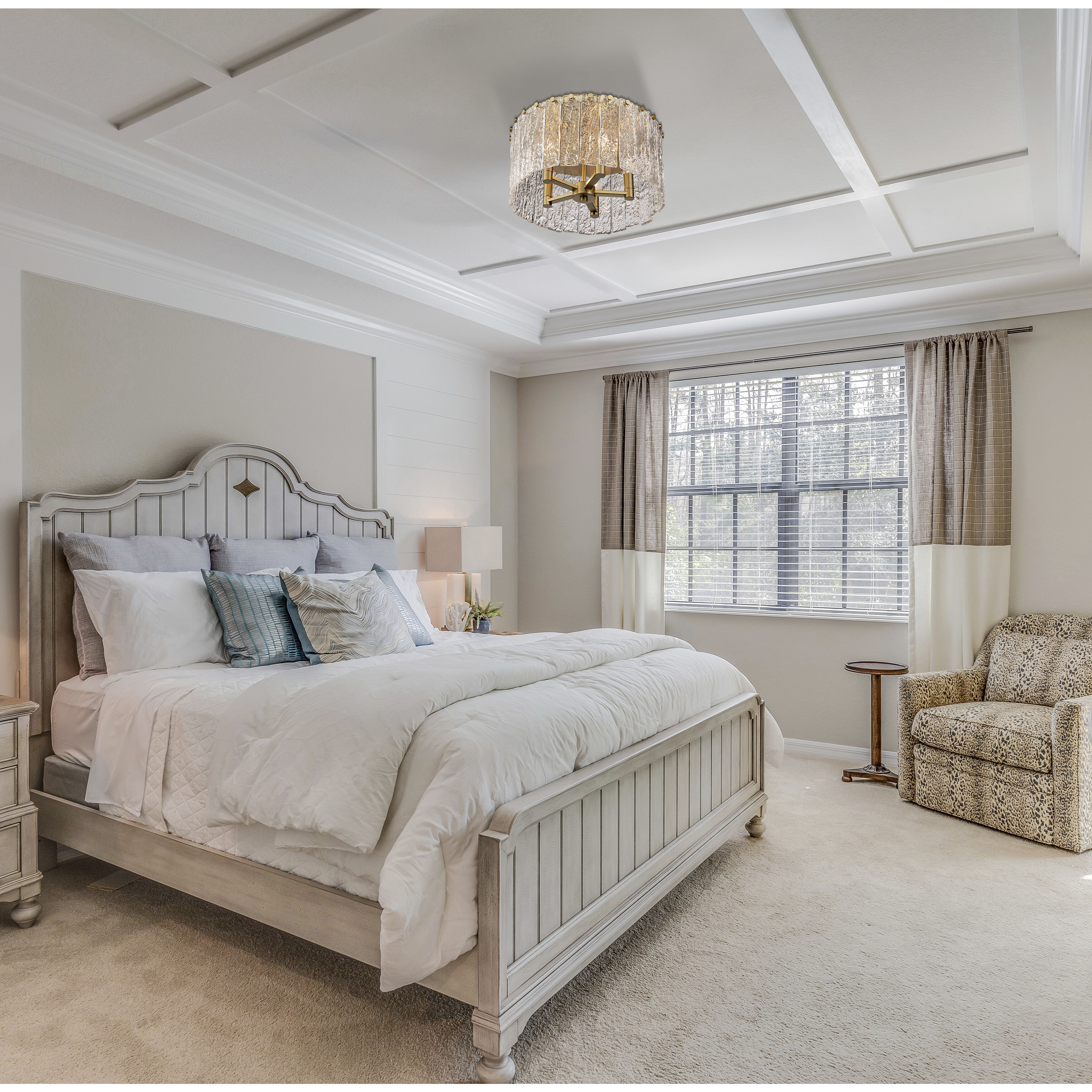 Glacier 5 Light 16.75 inch Modern Gold Flush Mount Ceiling Light