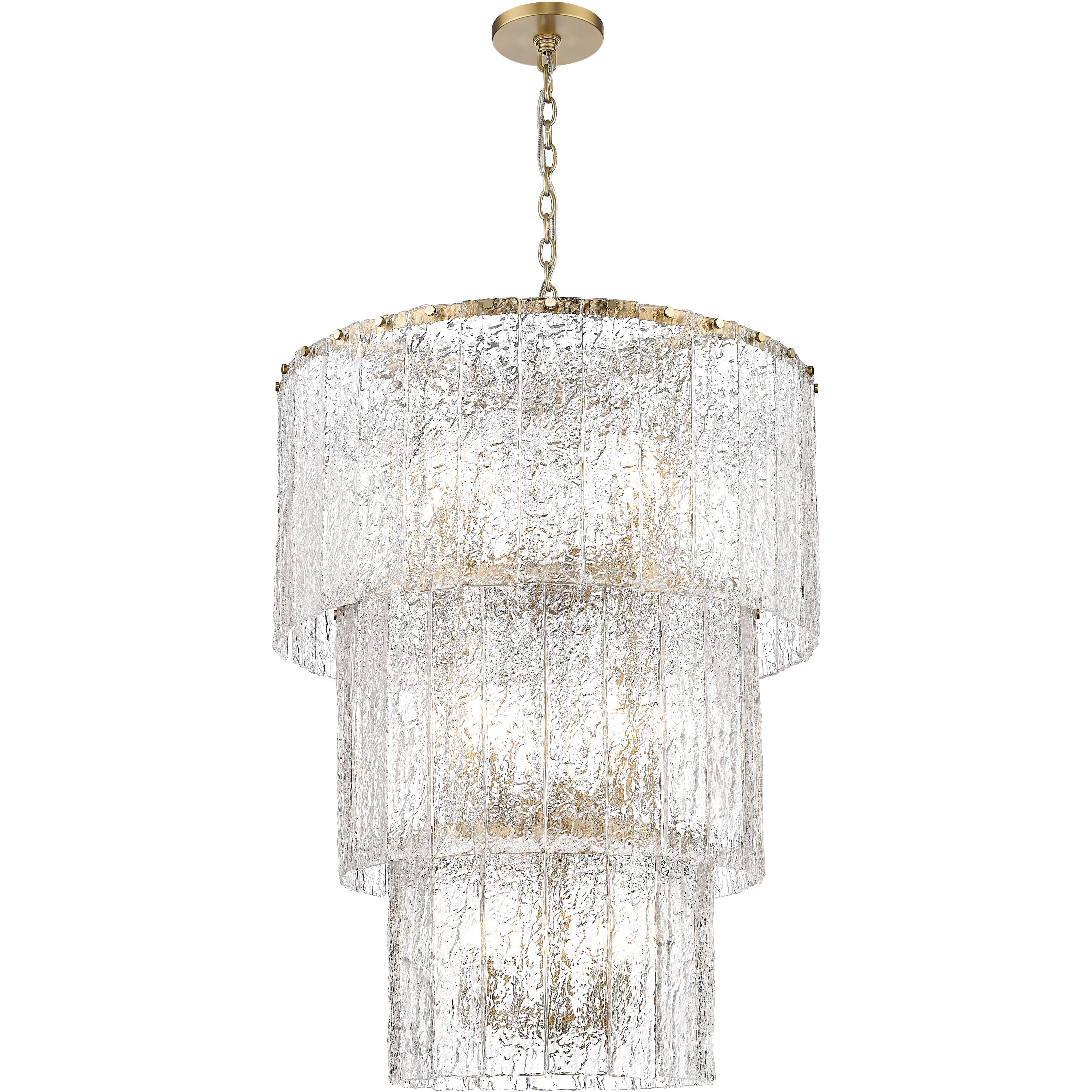 Glacier 12 Light 27.5 inch Modern Gold Chandelier Ceiling Light