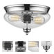 Amon 2 Light 13 inch Chrome Flush Mount Ceiling Light in Clear Seedy Glass, 3.3