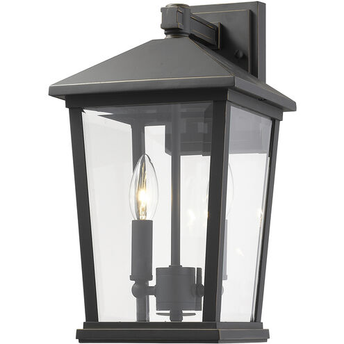 Beacon 2 Light 15 inch Oil Rubbed Bronze Outdoor Wall Light