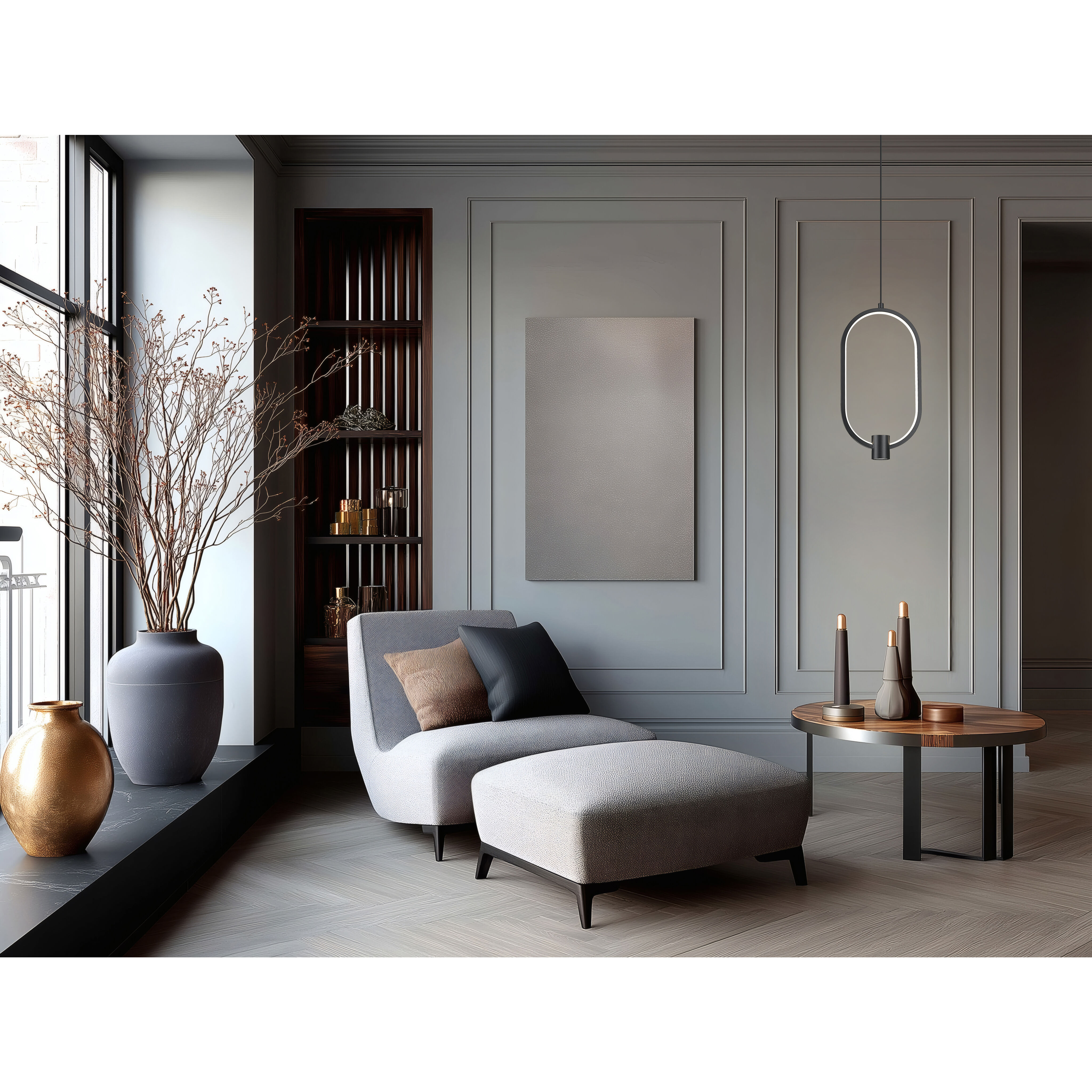 Saros Pendant Ceiling Light in Matte Black, LED